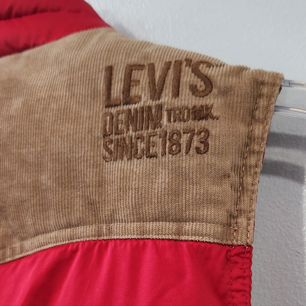Levi's Vintage Rare Red Puffer Vest 12-13yr Tag Womans S Maybe See Measurements